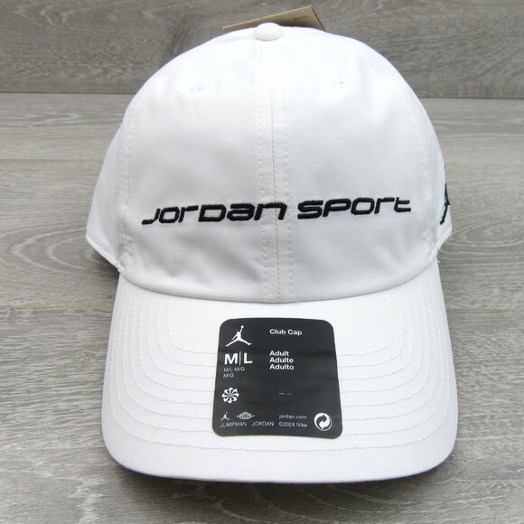 Nike Jordan Sport Club Dri-FIT White Hat Cap Size M/L NEW - Picture 2 of 13